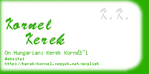 kornel kerek business card